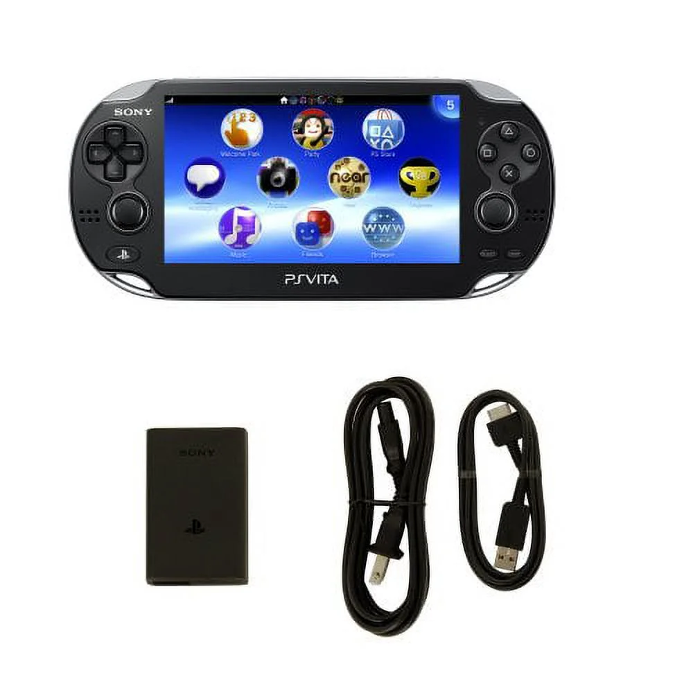 Restored Sony PlayStation Vita 1000 Wifi Black with Charger Data Sync Cable (Refurbished)