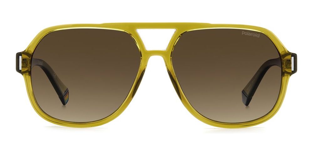 Polaroid - PLD 6193/S, Squared polycarbonate unisex OCHRE/GREEN