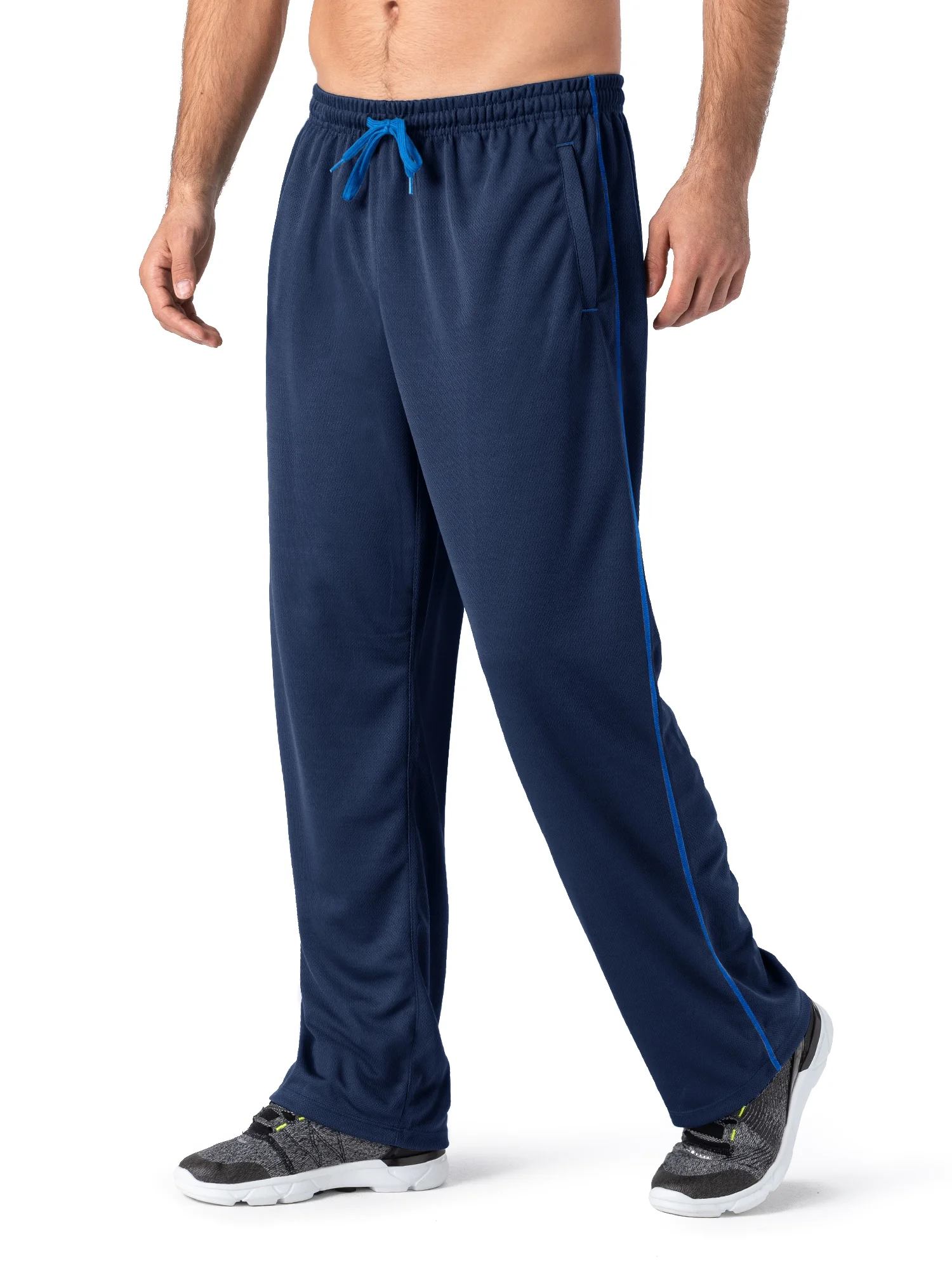 TACVASEN Mens Quick Dry Running Pants Comfortable Jogging Trousers Navy Blue XL