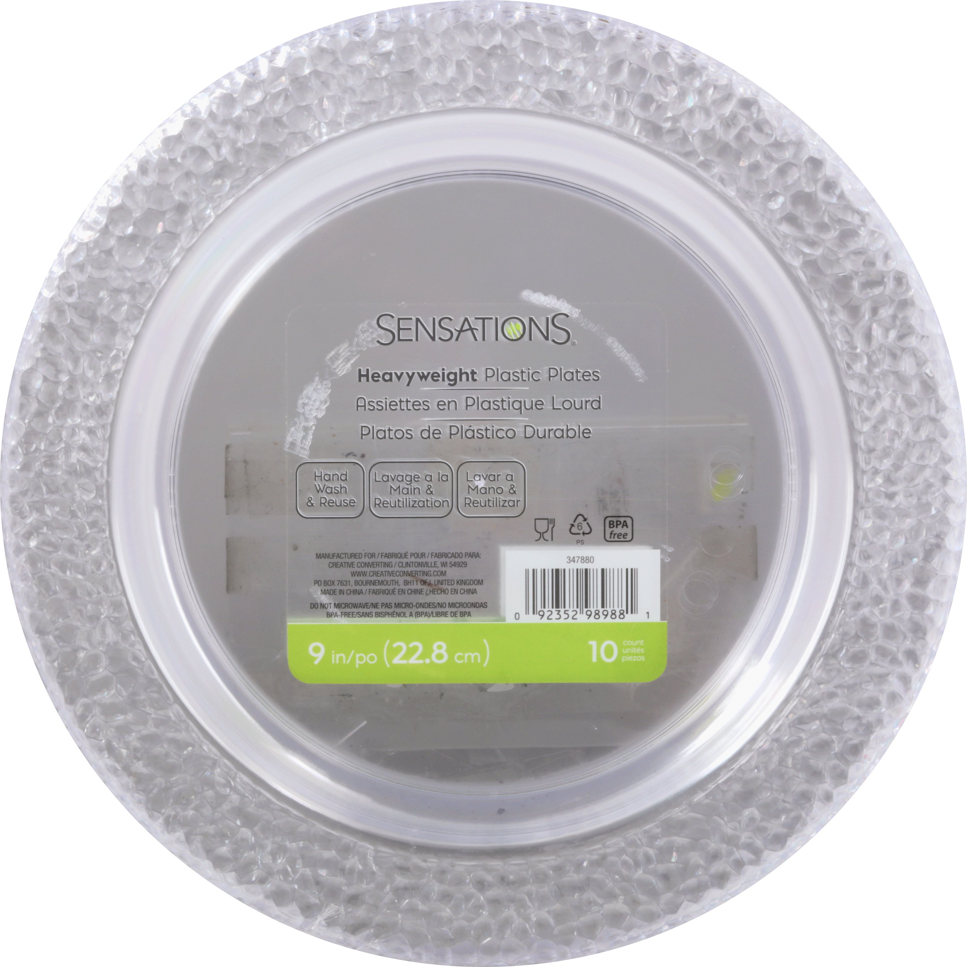 Creative Converting 347880 9 in. Clear Pebble Plastic Dinner Plates - 120 Count