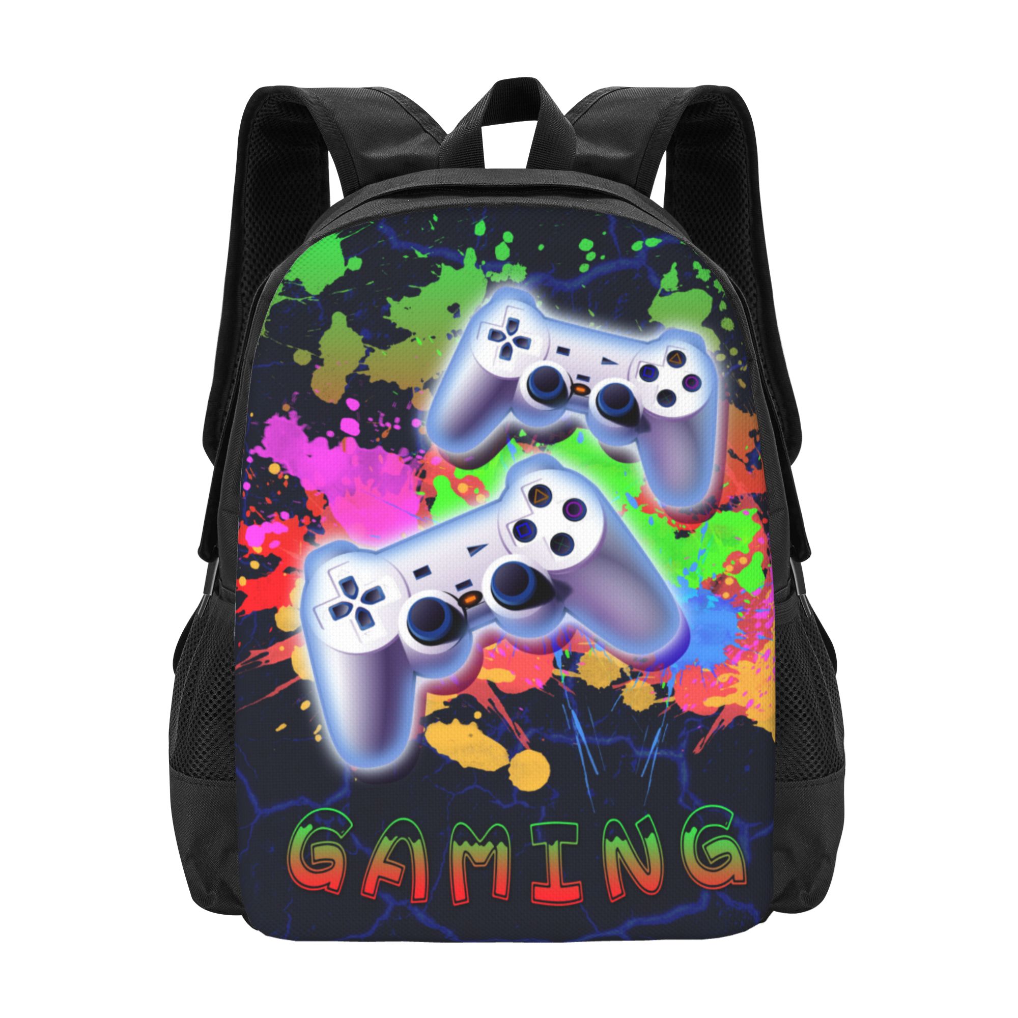 DouZhe Lightweight Backpack, Colorful Gamepad Games Prints Travel Outdoor Hiking Bag School Bookbag Casual Daypack Backpacks for Women Men