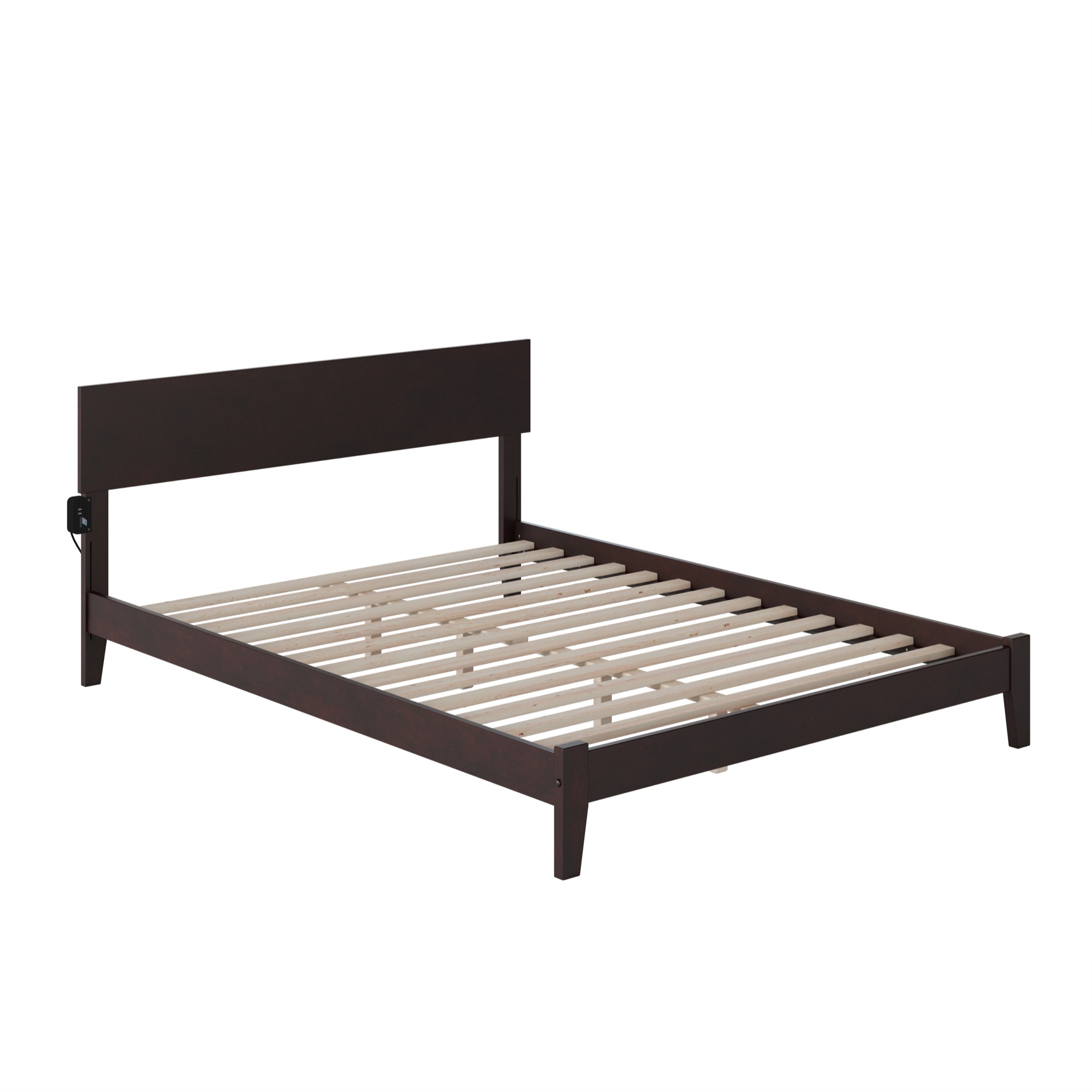 Orlando Queen Low Profile Wood Platform Bed in Espresso
