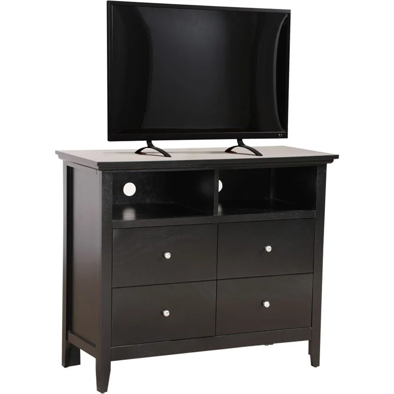 Home Square 3-Piece Set with Twin Bed 4-Drawer TV Stand and 3-Drawer Nightstand