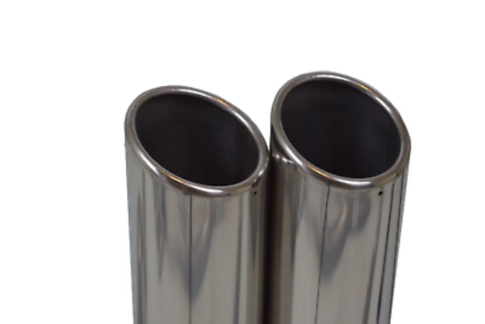 All-Stainless Dual Exhaust Kit Ford F-150 98-03 Jones Full Boar Side Rolled Tip