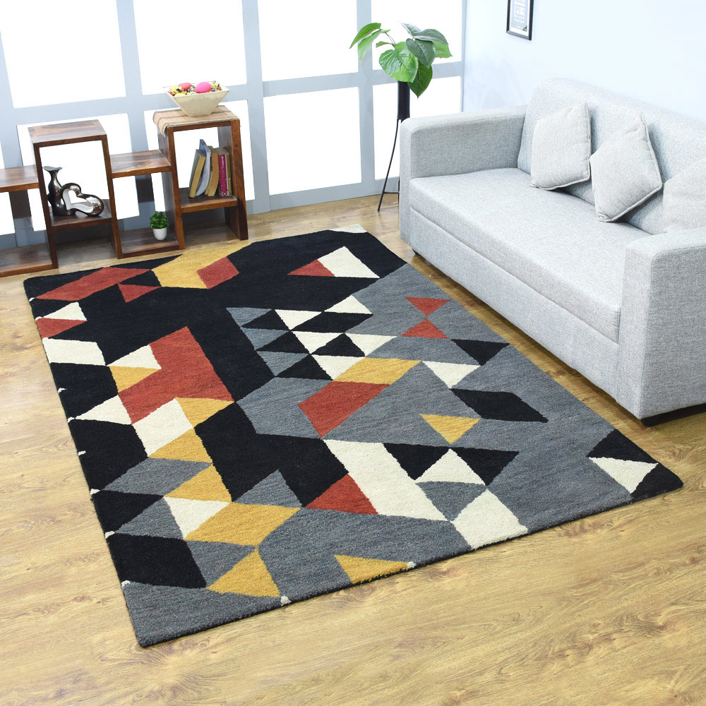 Rugsotic Carpets Hand Tufted Wool 8'x10' Area Rug Geometric Multicolor K00S12