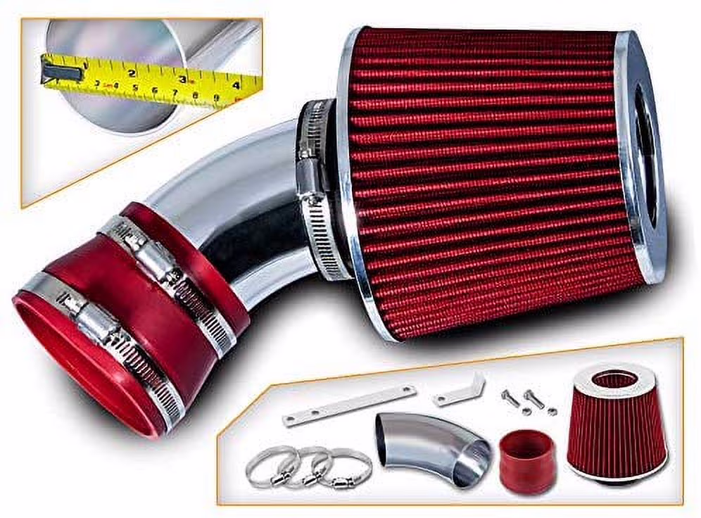Rtunes Racing Short Ram Air Intake Kit + Filter Combo RED For 00-06 BMW E53 X5 3.0L/4.4L/4.6L/4.8L