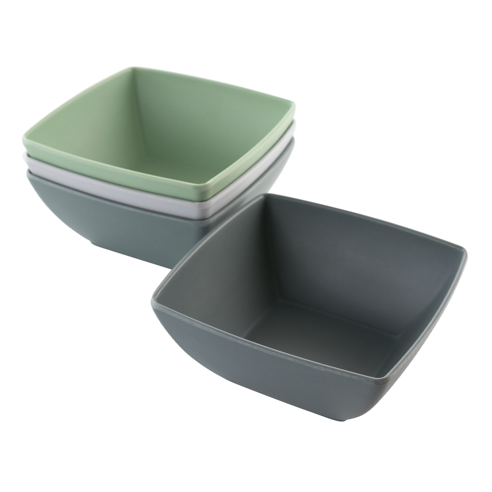 Gibson Home Grayson 4 Piece 6 Inch Melamine Bowl Set in Assorted Colors