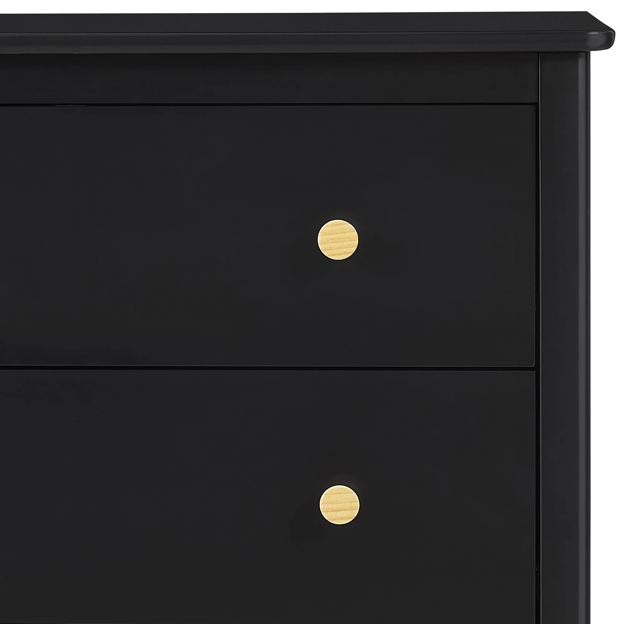 Delta Children Casey 3 Drawer Dresser with Interlocking Drawers, Black Ebony/Natural