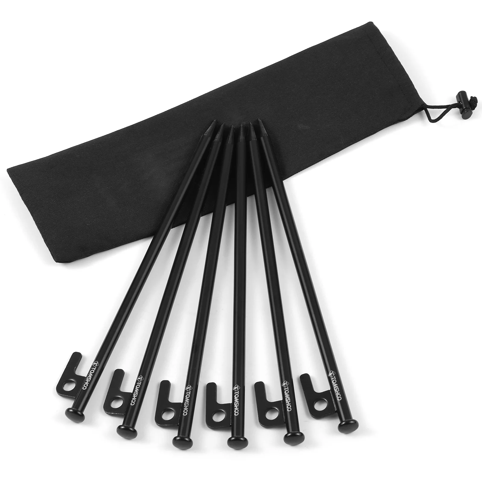 Carevas 8 Inch /12 Inch Tent Pegs 6PCS Heavy Duty Steel Tent Stakes for Outdoor Camping Canopy Awning