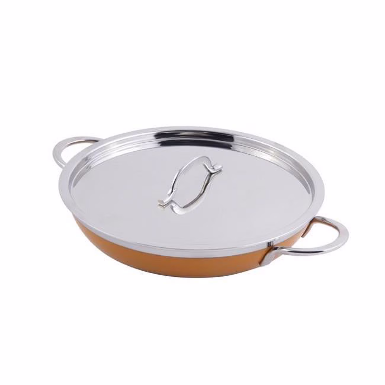 Classic Country French Collection Saute 1 quart Pan & Skillet with Cover Double Handle - Yellow - 20 oz