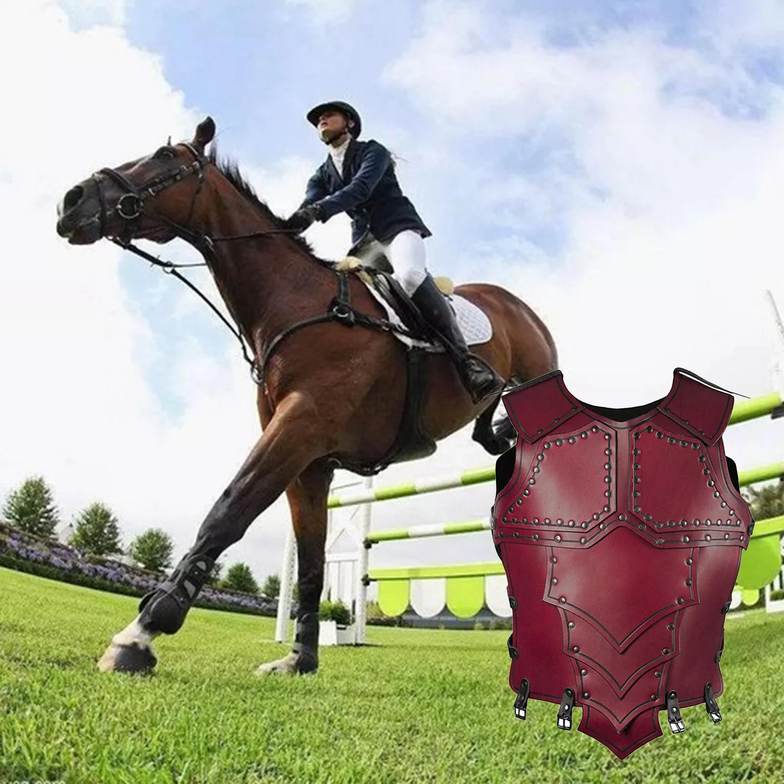 Horse Riding , Equestrian body protective | Horse Riding Training Waistcoat Body Safety for Unisex Adults, M , Red, M
