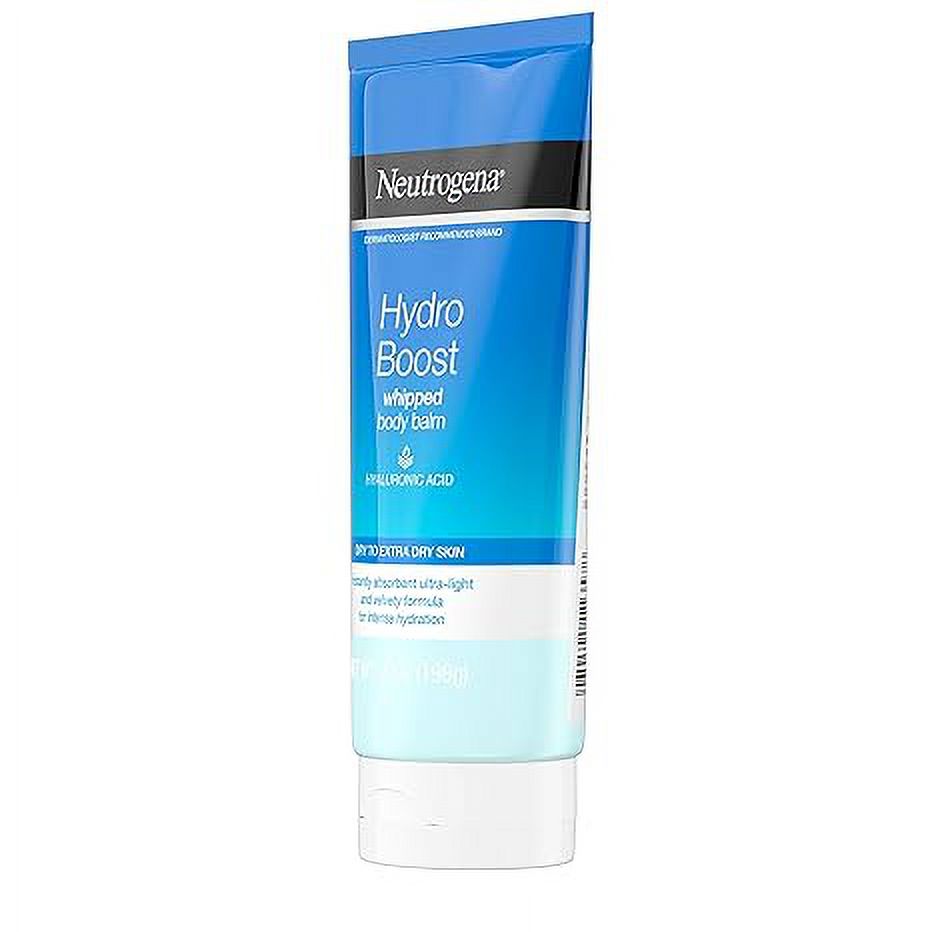 Neutrogena Hydro Boost Whipped Body Balm With Hydrating Hyaluronic Acid for Dry To Extra Dry Skin, Lightweight & Non-greasy Daily Moisturizing Balm, 7.0 Ounce (Pack of 1)