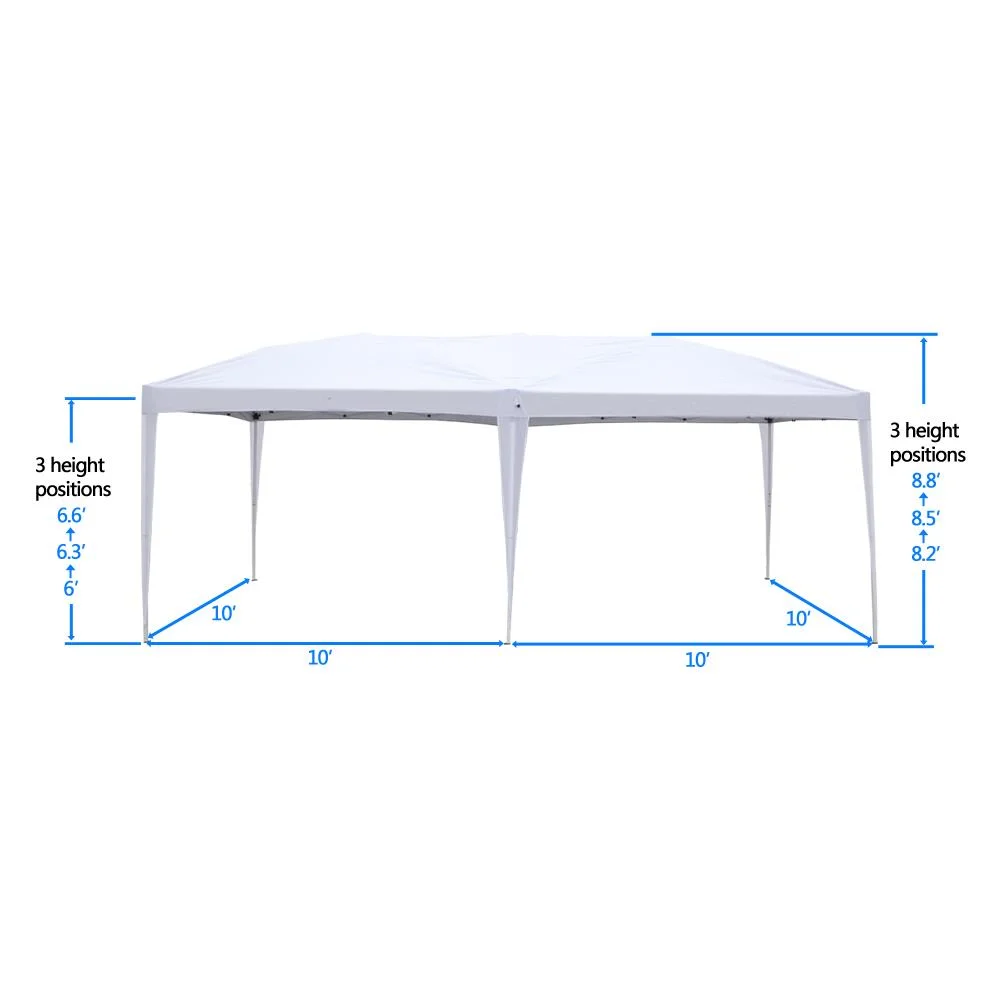 UBesGoo Canopy 10'x20' Ez POP up Wedding Party Tent Folding Gazebo Beach Canopy W/6 carry Bag (White)