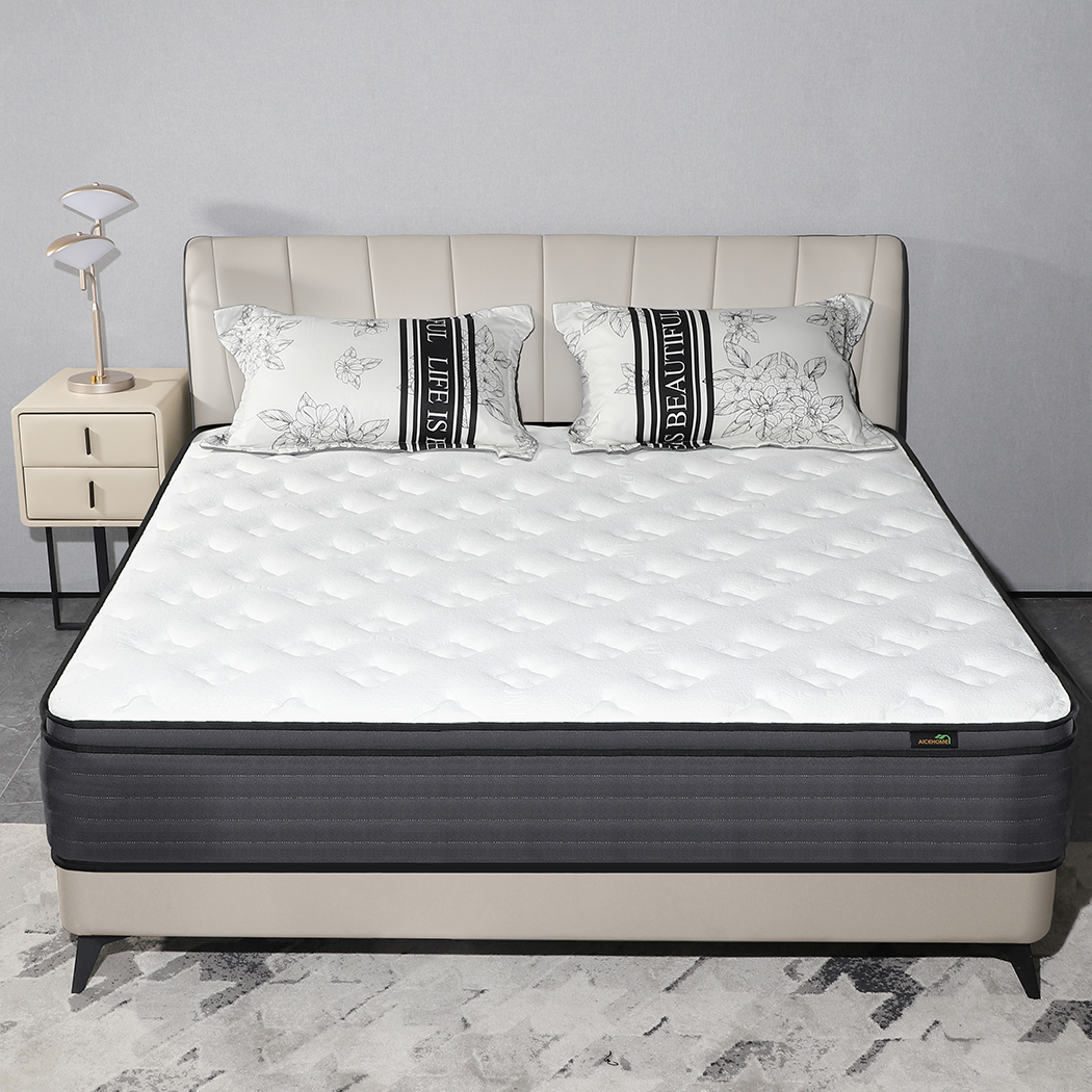 King Mattress, AICEHOME 12 inch Pocket Springs with Gel Memory Foam, Hybrid Mattresses in a Box