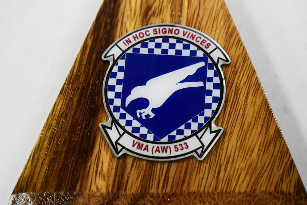 VMA(AW)-533 Nighthawks A-6e Intruder Model, 1/36th Scale, Mahogany, Marines