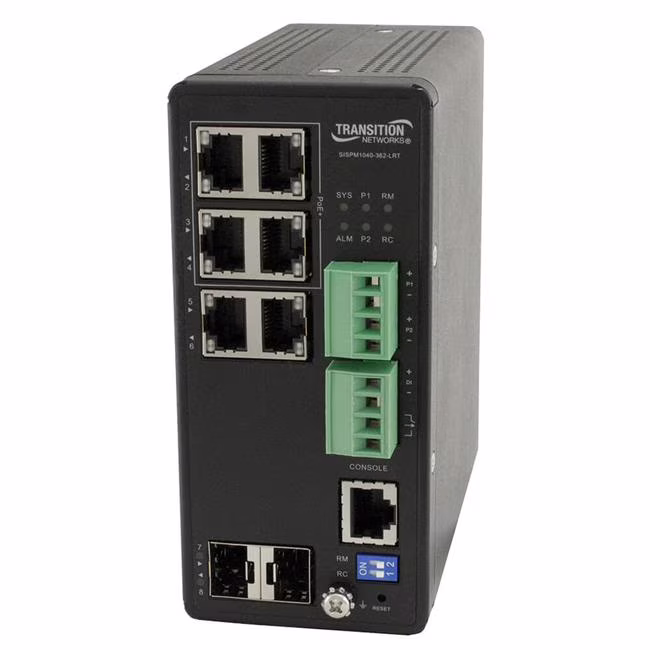 4 10-100-1000Base-T PoE Plus with 2 10-100-1000Base-T RJ-45 & 2 100-1000Base-X SFP Slots Managed Hardened Gigabit Ethernet PoE Switch