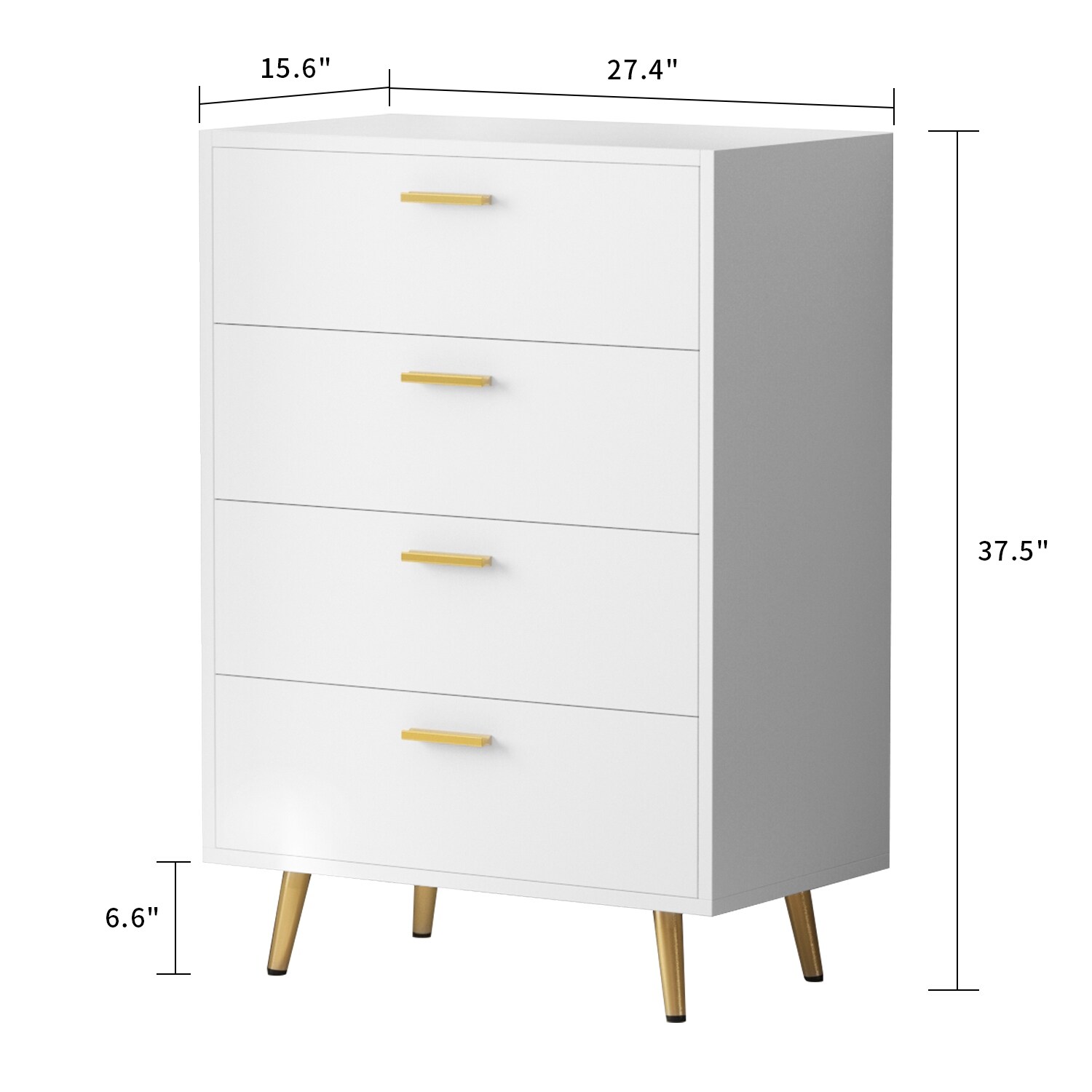 MARSON LLC 4-Drawer Chest Dresser Storage cabinet For Home & Office White N/A