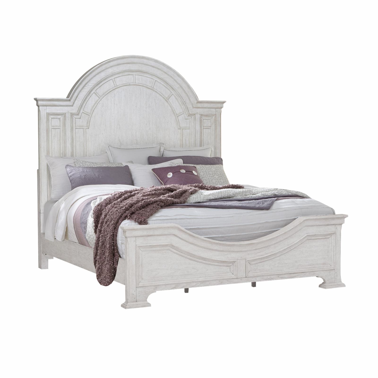Glendale Estates Queen Wood Panel Bed in White Finish by Pulaski Furniture