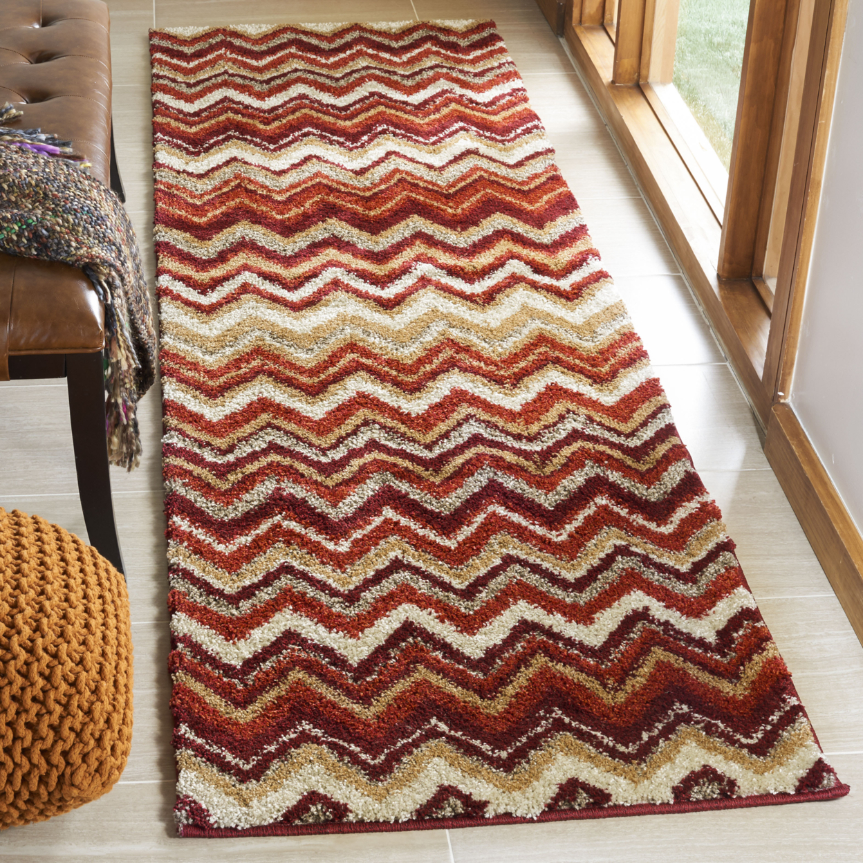 Safavieh  Tahoe Annunzia Cabin & Lodge Rug Beige/Terracotta 2'6