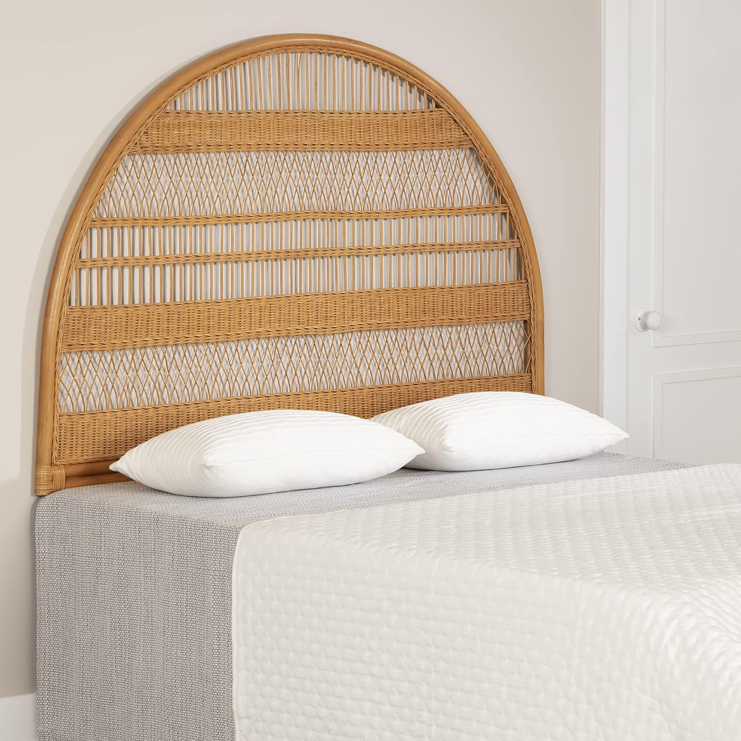 Balka Rattan Wall-Mounted Headboard, Queen