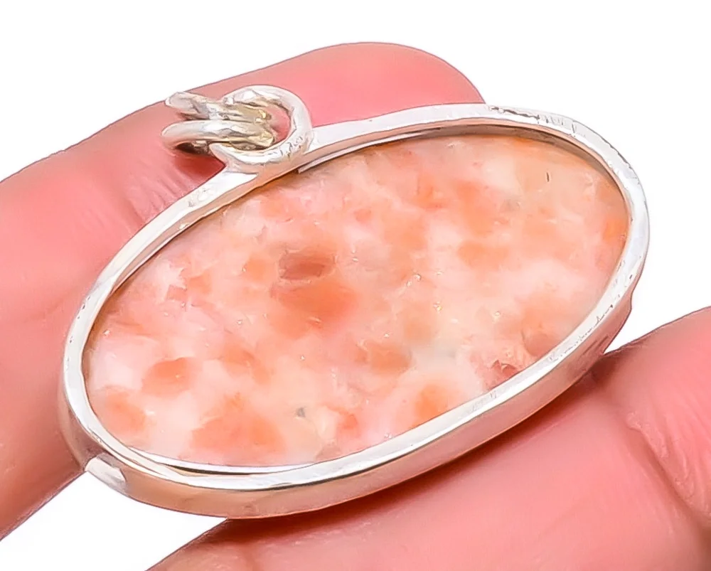 Golden Sunstone - Oregon Handmade 925 Silver Plated Jewelry Pendant 1.21