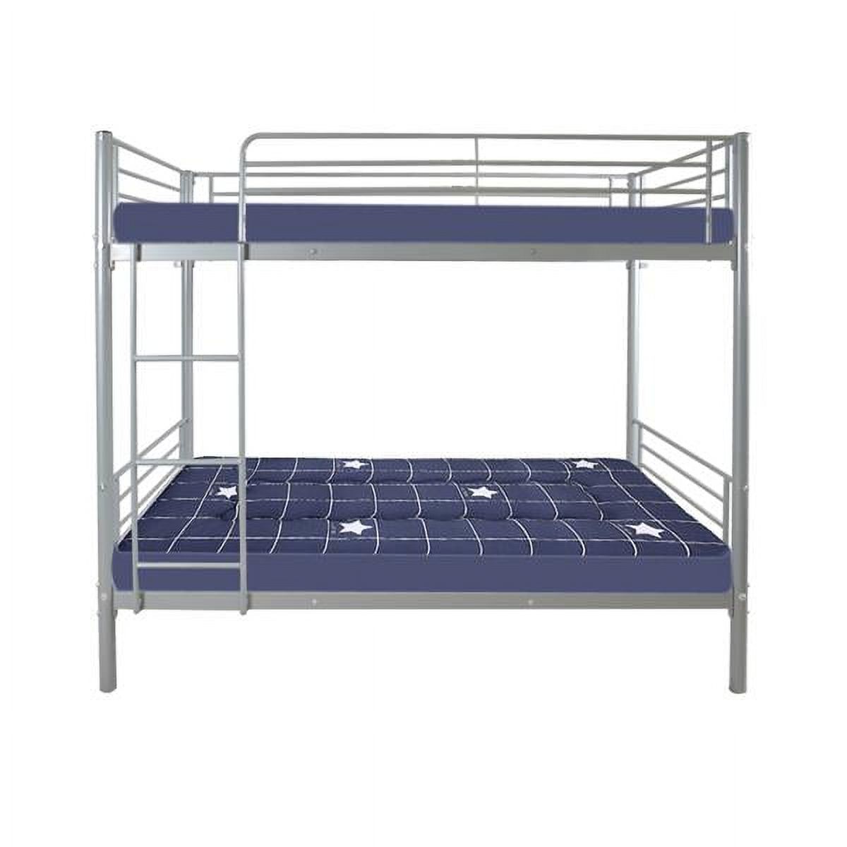 SYTHERS Gray Double-layer Iron Bed Bunk Bed Safety Bed with Ladder for Children Adult