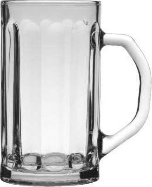 Madison - 17 Ounce Beer Mug | Thick and Heavy Glass Beer Steins – Heavy Base Prevents Tipping – Extra Large Cup Holds A Full Pint Of Beer – Set of 6 Clear Glass Beer Mugs – 3.4” x 6.2”