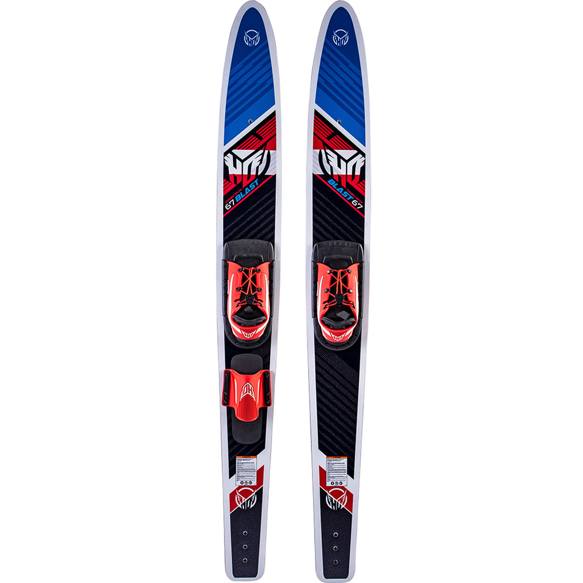 HO Sports Blast Combo Water Skis with Horseshoe Bindings and Rear Toe Strap Bar