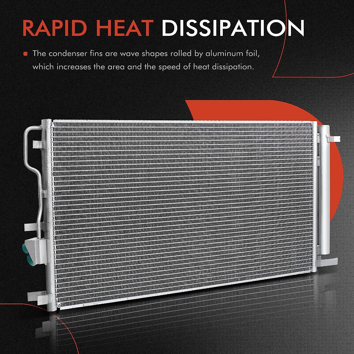 A-Premium Air Conditioning A/C Condenser Compatible with Jeep Compass 2017-2021, Renegade 2015-2021 & Fiat 500X 2016-2018 & Ram ProMaster City 2015-2022, L4 2.4L, Replace# 30093, 68273402AA