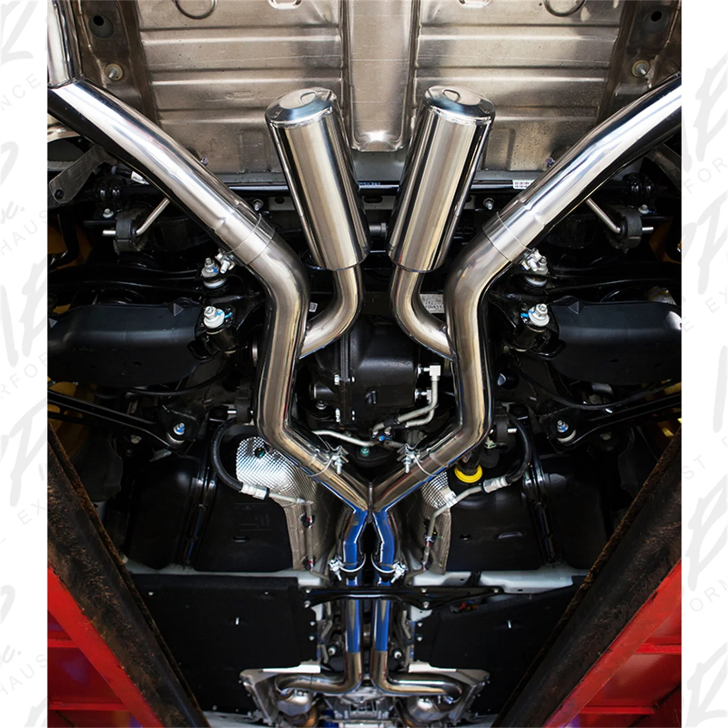 MBRP 2016 Chevy Camaro V8 6.2L 6spd 3in T409 Race Dual Cat Back w/ 4.5in Quad Dual Wall Tips