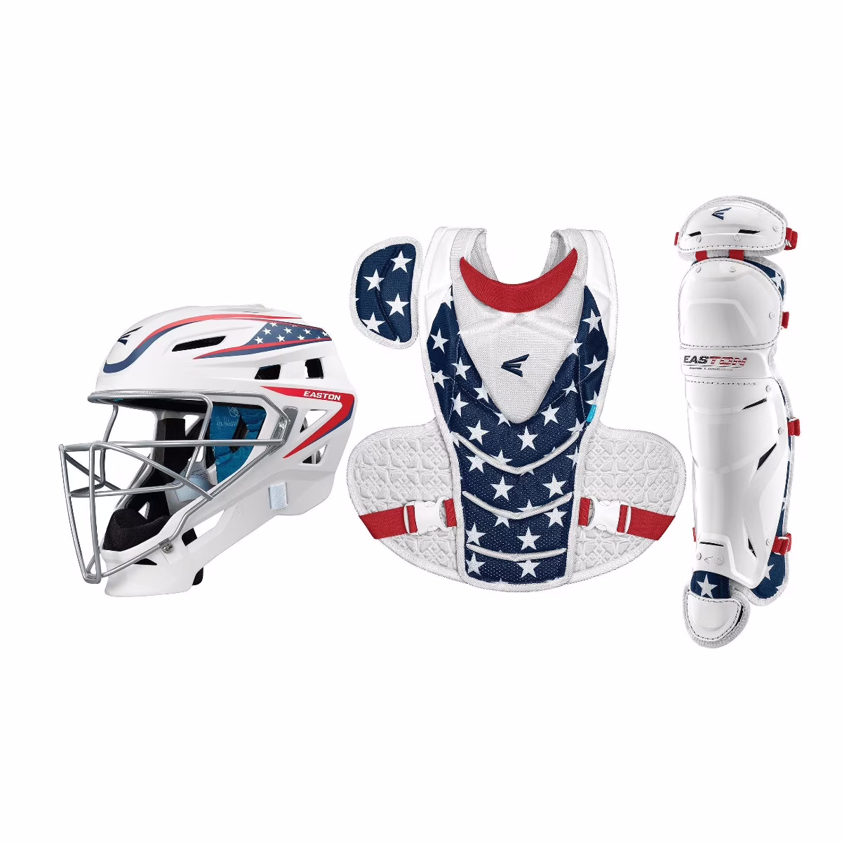 Easton Jen Schro The Very Best Fastpitch Softball Catchers Box Set, Medium, Stars & Stripes