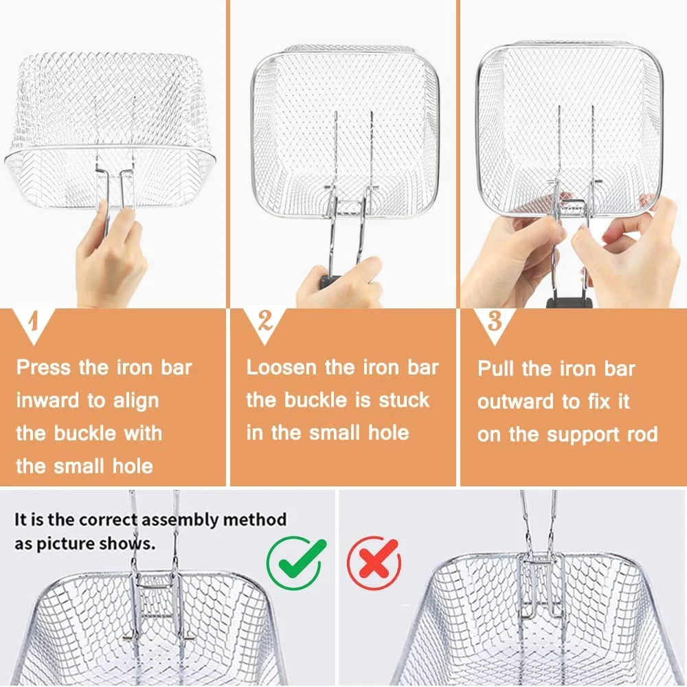 Deep Fryer, Cusimax Electric Deep Fryer with Basket, Oil Thermostat, 2.5l/2.64qt Deep Fat Fryers with Timer, Removable Lid, View Window, Cool Touch Handle, Stainless Steel Oil Fryer with Drain Hook