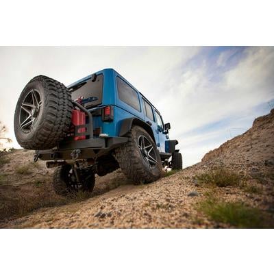 Smittybilt 76896 XRC Atlas Rear Bumper and Tire Carrier - Black Fits select: 2015-2018 JEEP WRANGLER UNLIMITED, 2012-2014 JEEP WRANGLER