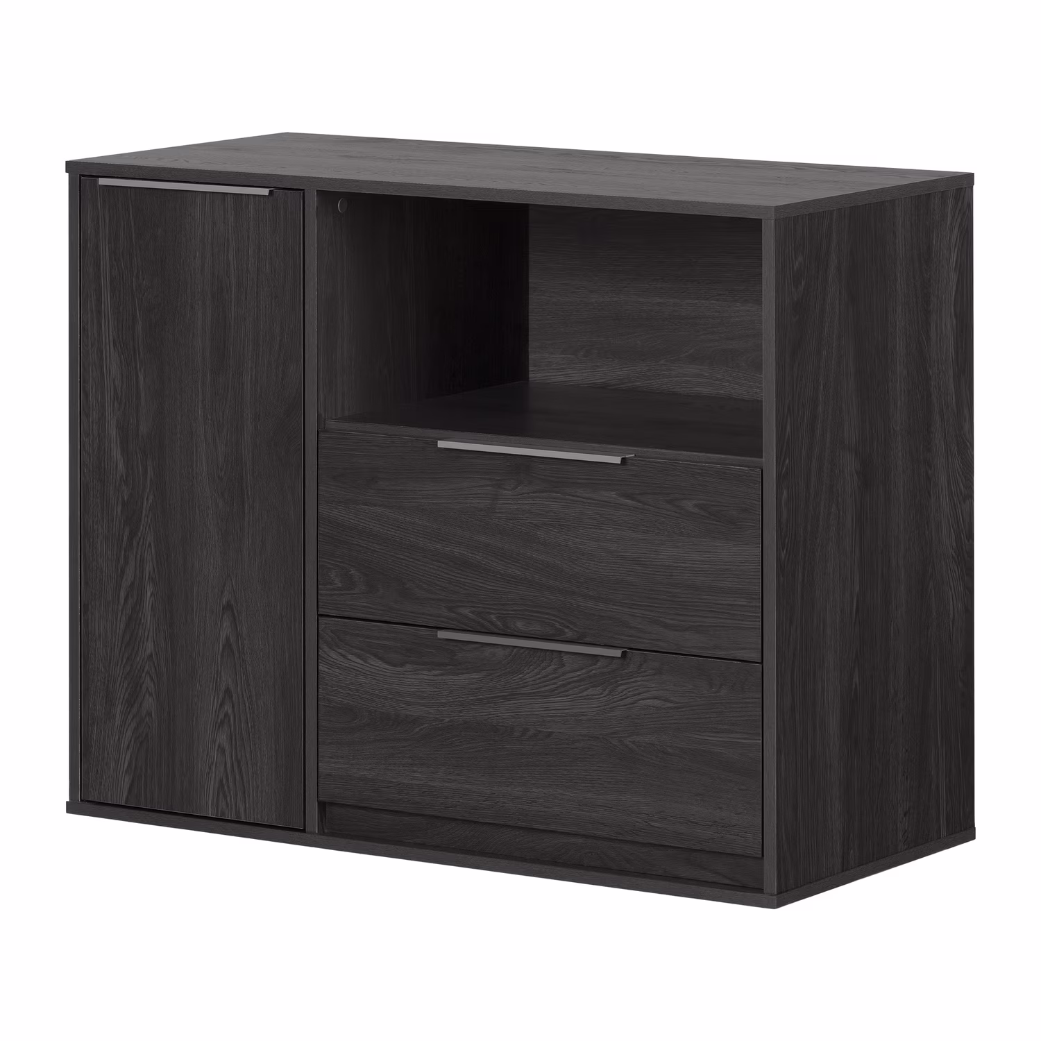 Maykoosh Modern Minimalism 2-Drawer Dresser With Door Gray Oak
