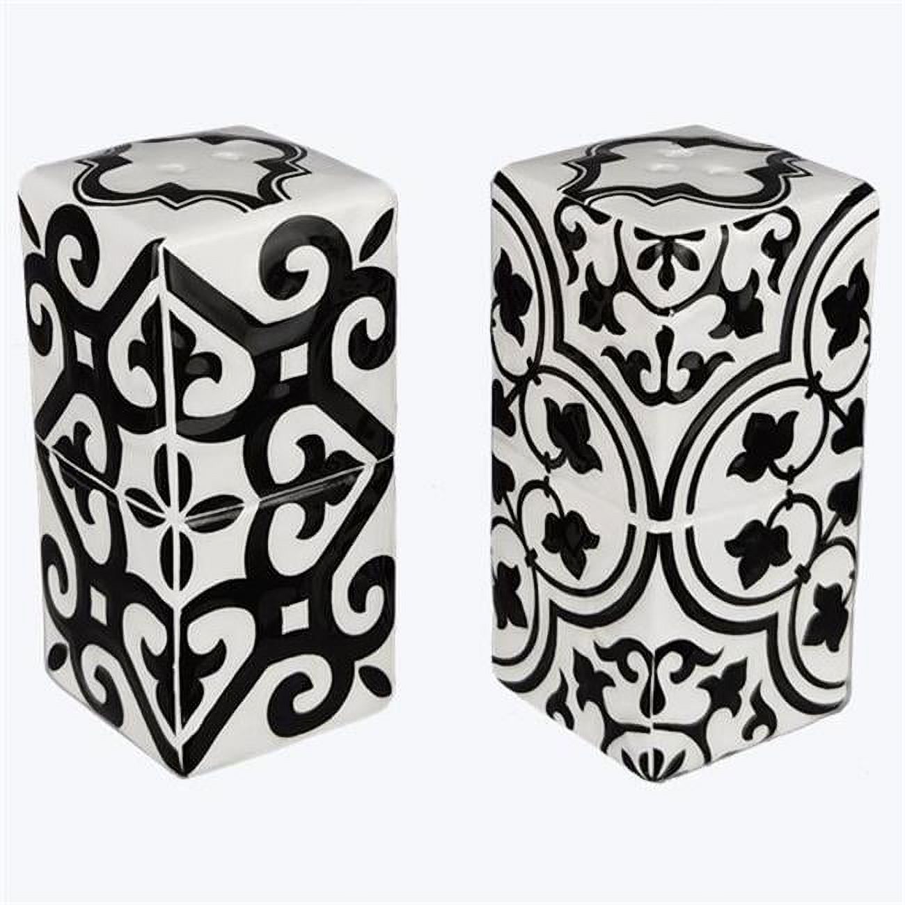 3 in. Ceramic Moroccan Tile Design Salt & Pepper Shakers - Set of 2