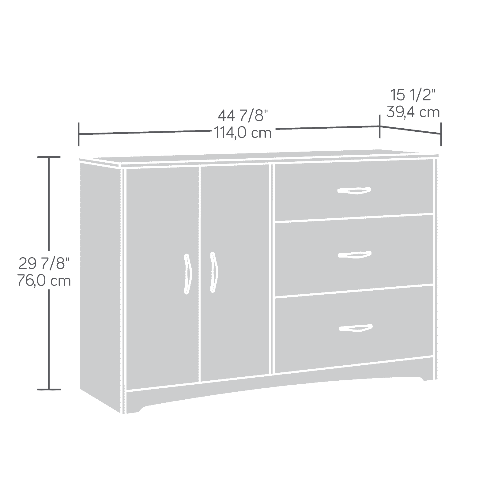 Sauder Beginnings Dresser, Cinnamon Cherry Finish