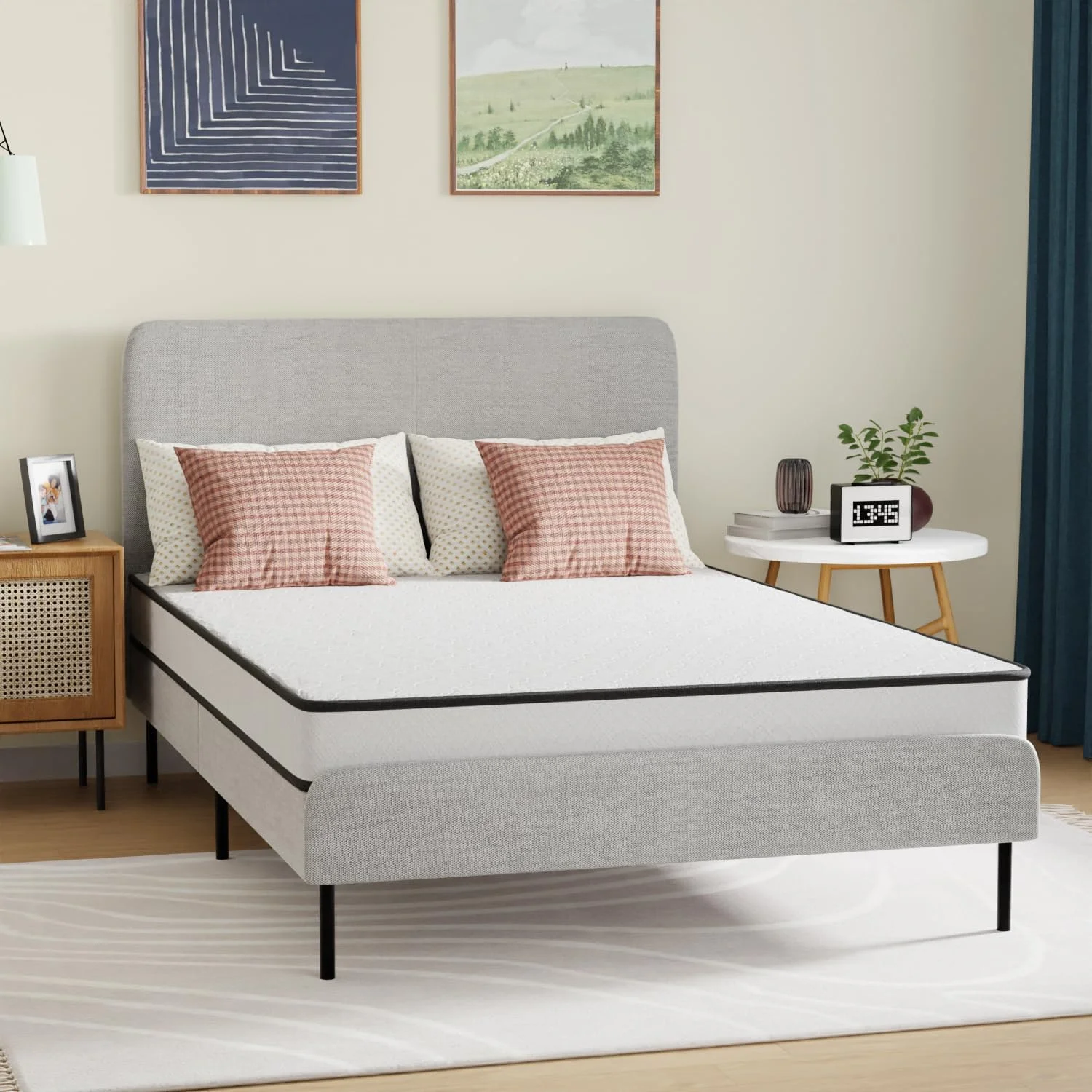 PayLessHere 6 Inch Hybrid Mattress with Innerspring and Foam/Fiberglass Free/Medium Firm Spring Mattress/Full Size Mattress in a Box/CertiPUR-US Certified/Cool Sleep Pressure Relief