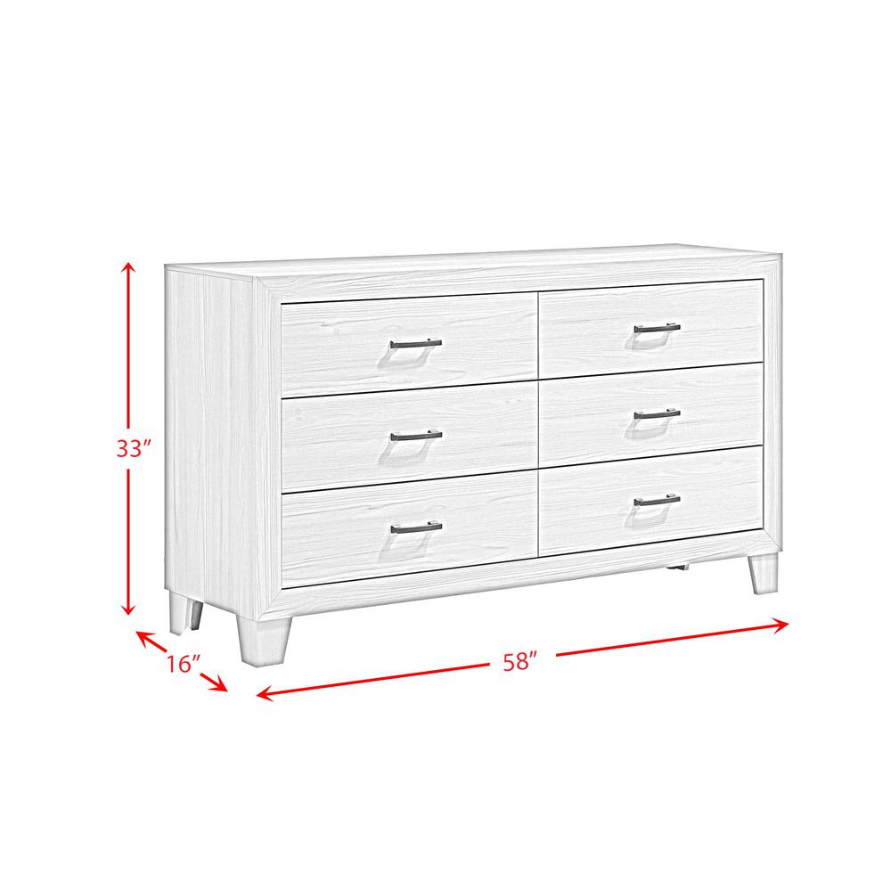 Picket House Furnishings Poppy 6-Drawer Dresser in Gray