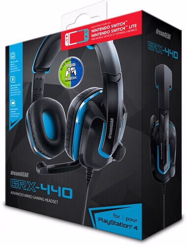 DreamGear DGPS4-6447 PS4 GRX-440 Game Headset - Boom Mic (Black/Blue) [New ] O
