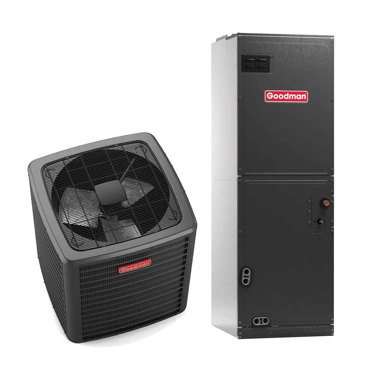 Goodman 1.5 Ton 15.2 SEER2 Heat Pump System (9-Speed Motor) - GSZH501810 - AMST24BU14