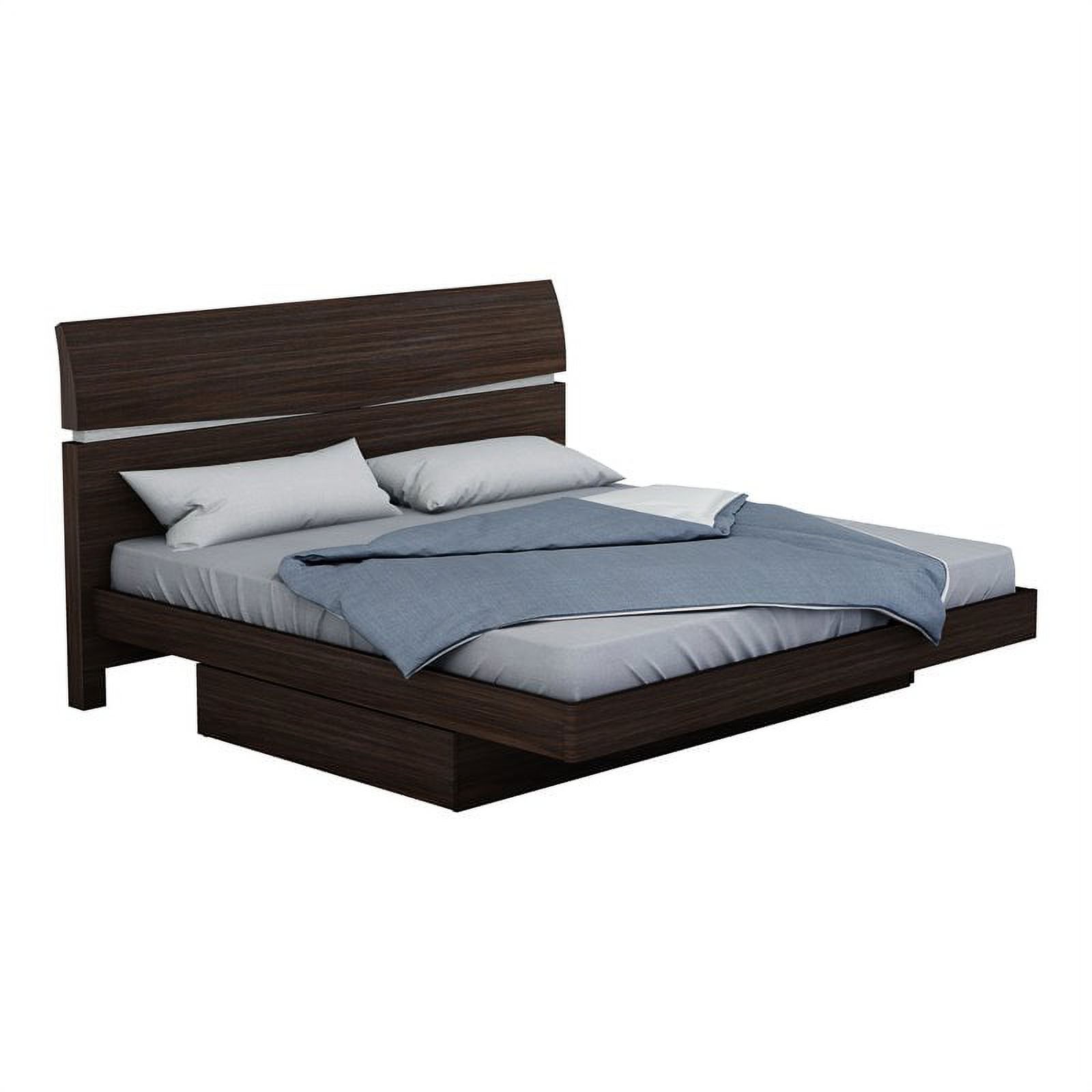 Titan Furnishings Grand Modern Lacquer Wood California King Bed in Black Wenge