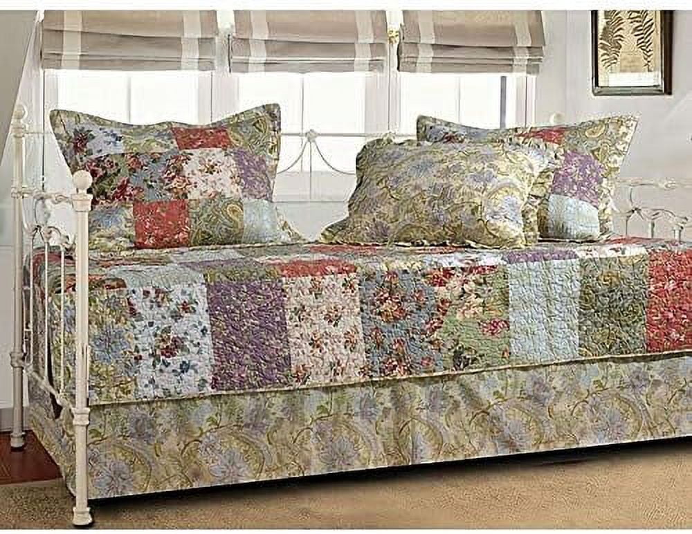 Greenland Home Fashions Blooming Prairie 100% Cotton Authentic Patchwork 5-Piece Daybed Set