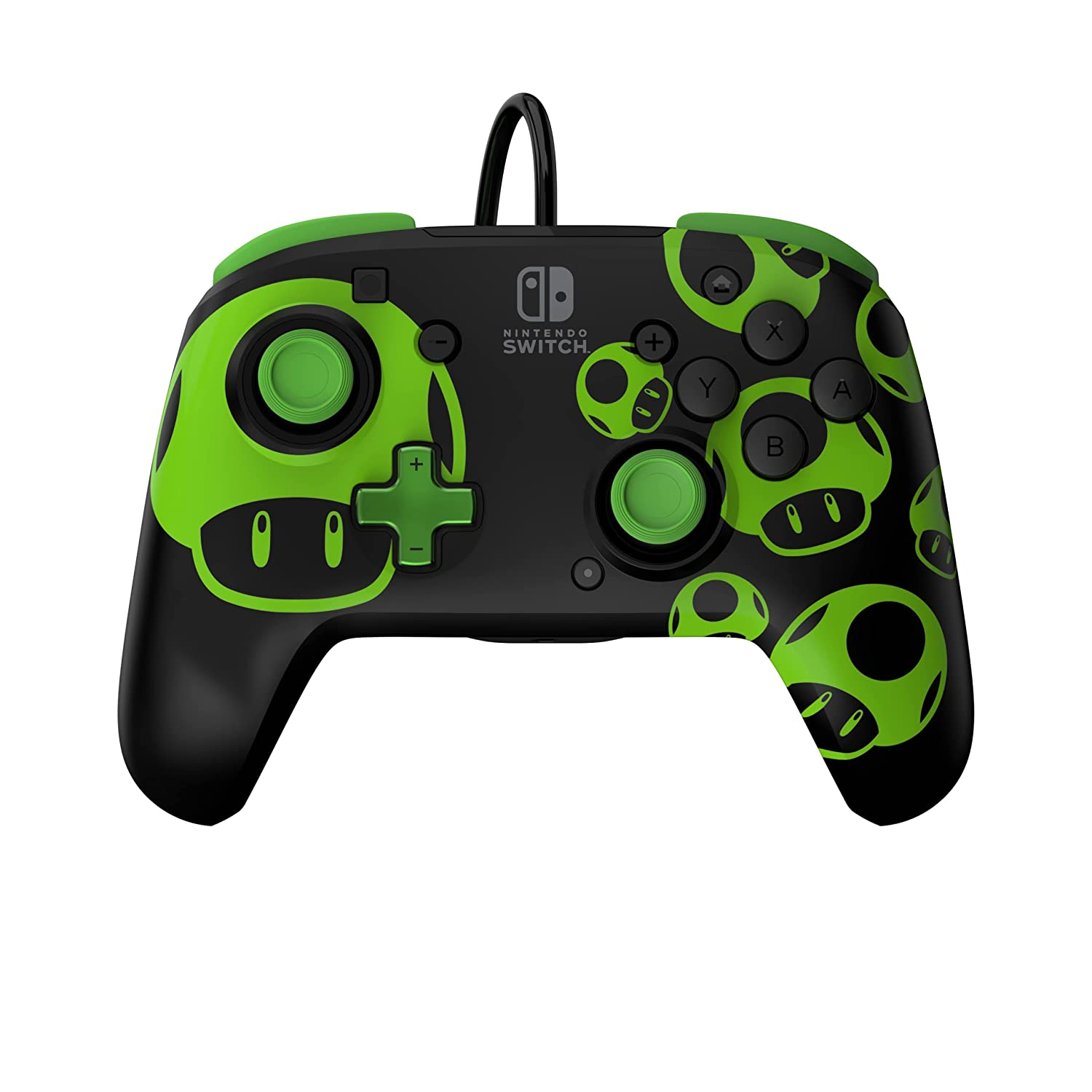 PDP REMATCH Wired Controller: 1-Up Glow in the Dark For Nintendo Switch, Nintendo Switch - OLED Model - 1-Up Glow-in-the-Dark With Cleaning Electric kit Bolt Axtion Bundle Used