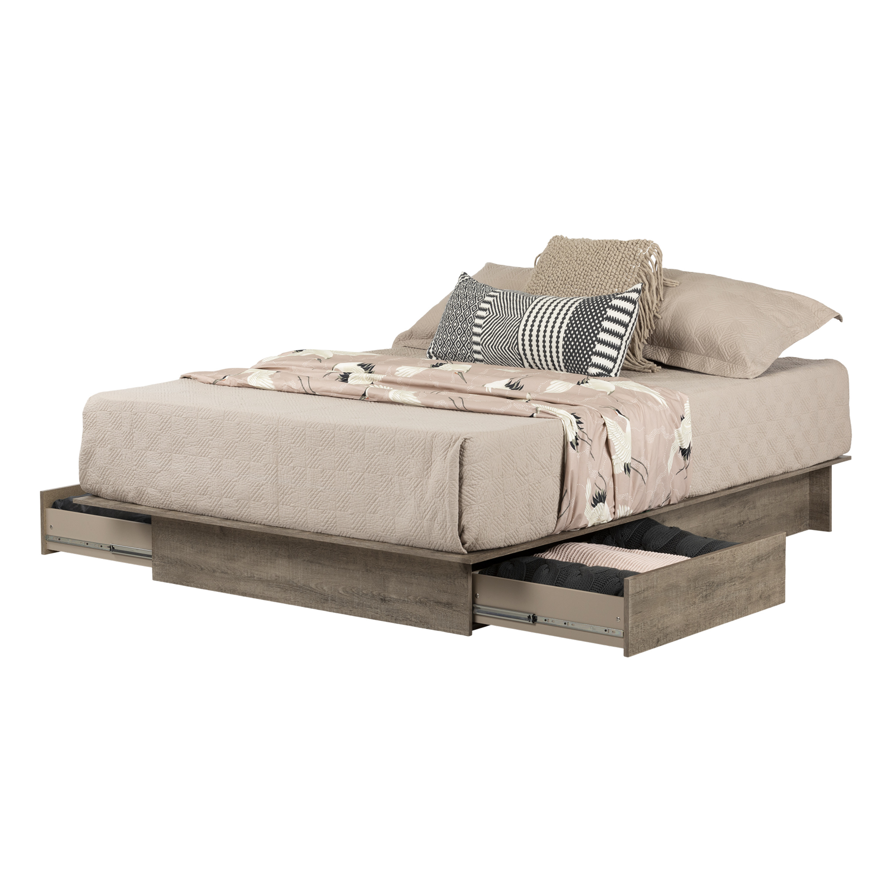 South Shore Step One, Contemporary Bed, Full/Queen Brown