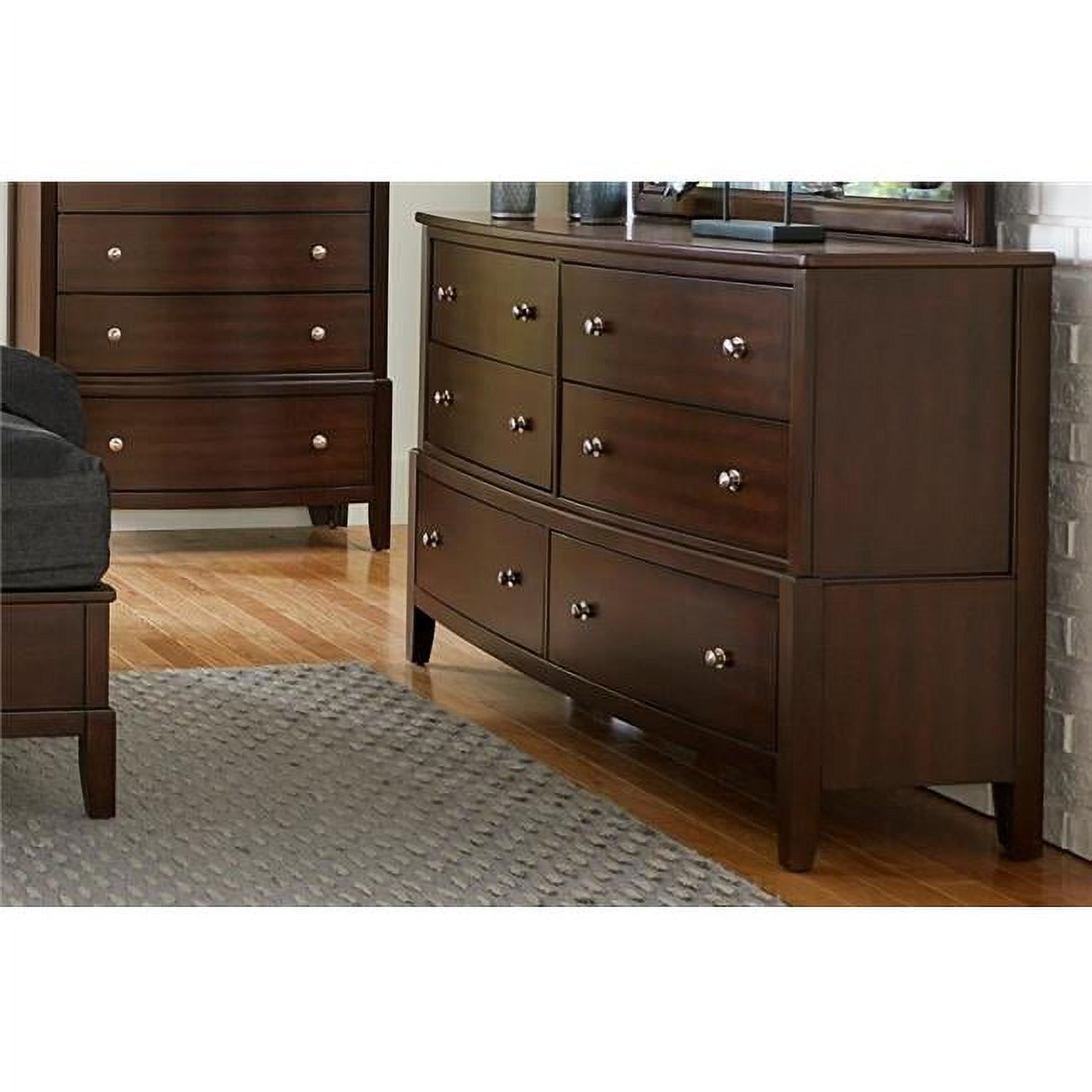 Home Elegance 1730-5 37.75 x 18.75 x 67.25 in. Cotterill Dresser - Cherry