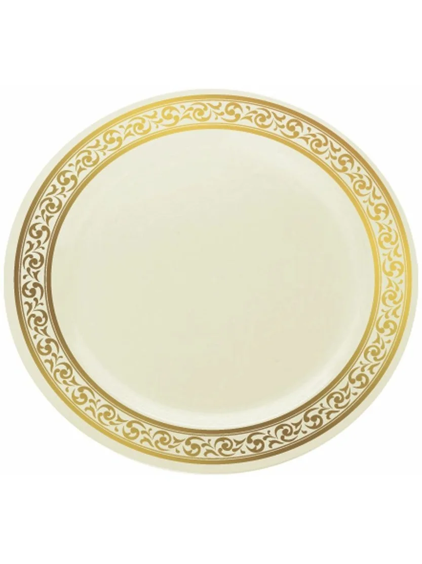 Decorline Cream With Gold Rim 10 1/4