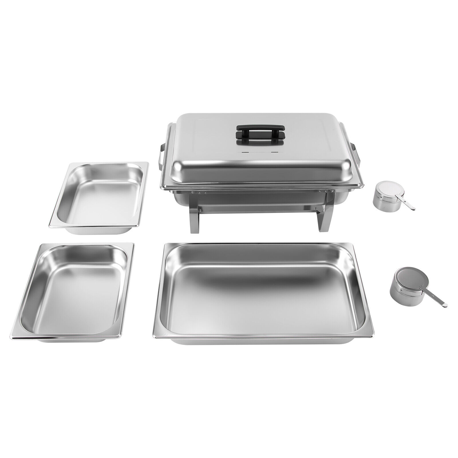 Miumaeov 9.5QT Stainless Steel Catering Chafer Chafing Dish Sets Rectangular Buffet Warmer with Fuel Holder and Lid