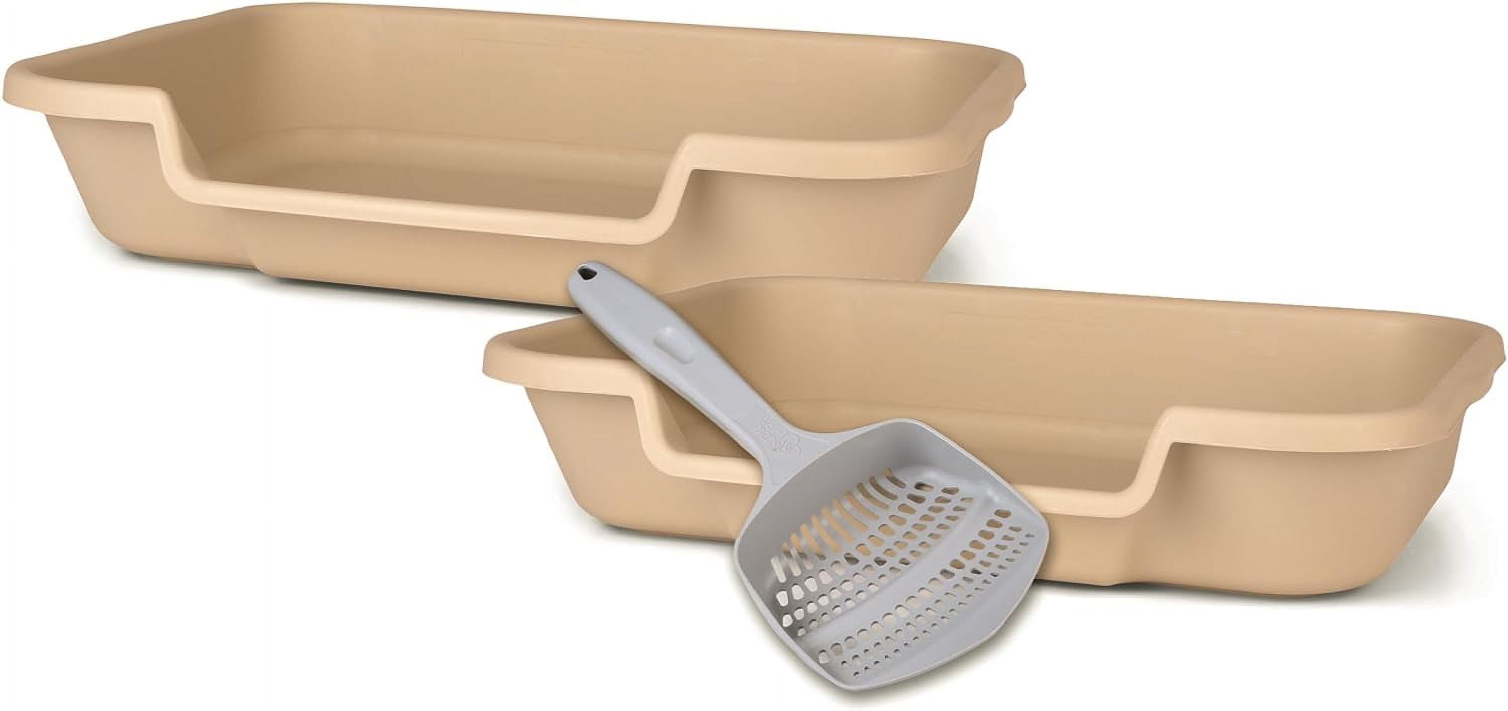 Senior Cat Litter Box, Large Size, Beach Sand, Pet Safe Kitty Litter Box, Low 3