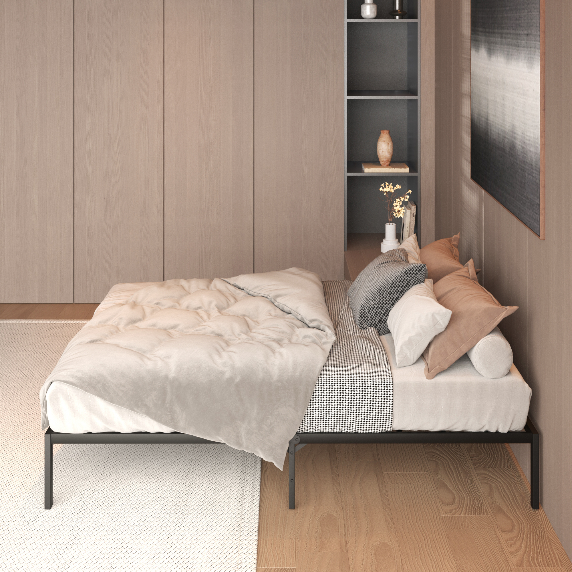 Sturdy Metal Bed Frame Twin Bed Frames No Box Spring Needed (Twin Size)