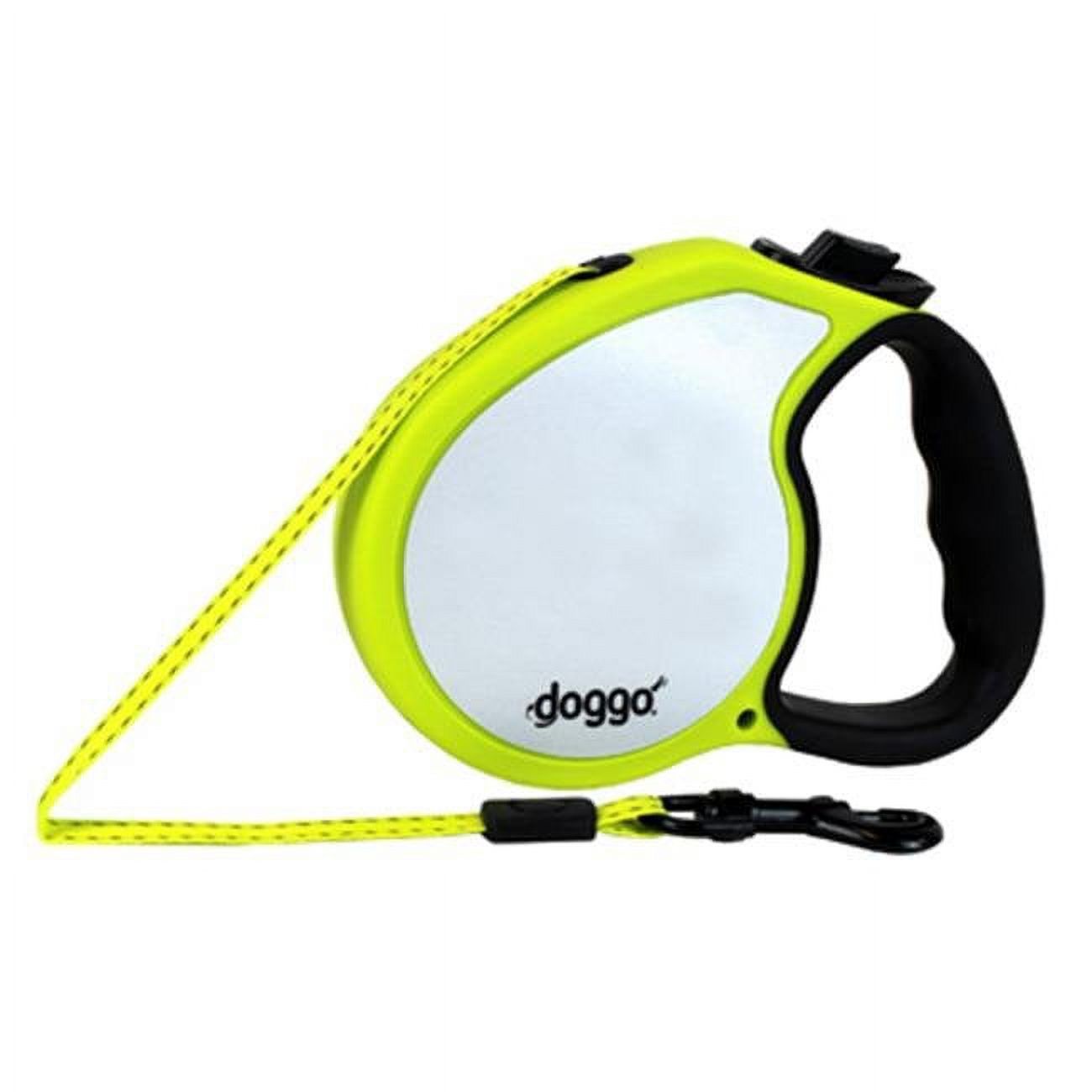 Doggo DGO RLSH NY LG 16 ft. Reflective Retractable Leash- Yellow - Large